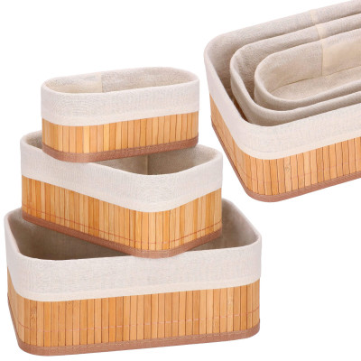 HA0152 BAMBUSOVÝ ODKLÁDACÍ KOŠÍK 3KS.