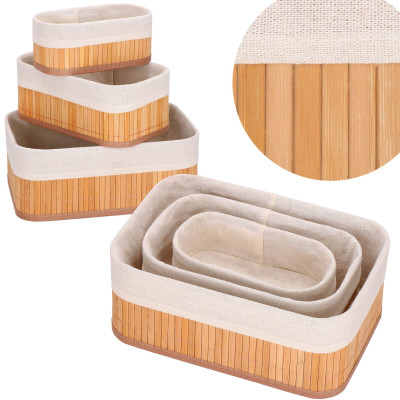 HA0152 BAMBUSOVÝ ODKLÁDACÍ KOŠÍK 3KS.