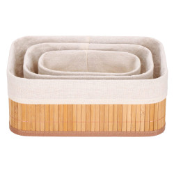 HA0152 BAMBUSOVÝ ODKLÁDACÍ KOŠÍK 3KS.