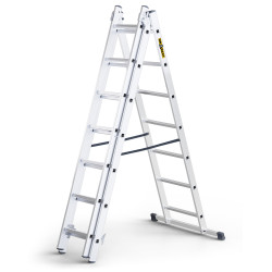 Hliníkový rebrík 3x7 priečok trojdielny DRABEST DW3-7 HOME