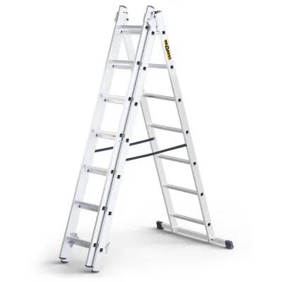 Hliníkový rebrík 3x7 priečok trojdielny DRABEST DW3-7 HOME