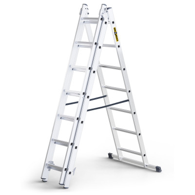Hliníkový rebrík 3x7 priečok trojdielny DRABEST DW3-7 HOME