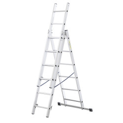 Hliníkový rebrík 3x6 priečok trojdielny DRABEST DW3-6 HOME