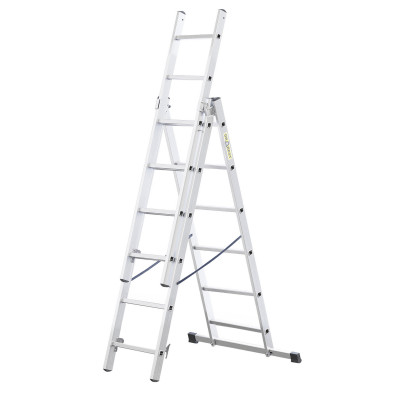 Hliníkový rebrík 3x6 priečok trojdielny DRABEST DW3-6 HOME