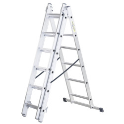 Hliníkový rebrík 3x6 priečok trojdielny DRABEST DW3-6 HOME