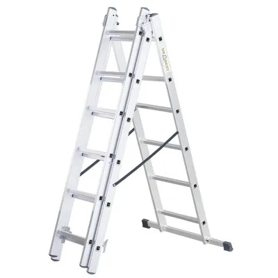Hliníkový rebrík 3x6 priečok trojdielny DRABEST DW3-6 HOME