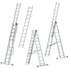 Hliníkový rebrík 3x6 priečok trojdielny DRABEST DW3-6 HOME