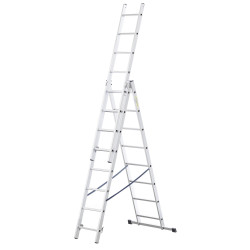 Hliníkový rebrík 3x8 priečok trojdielny DRABEST DW3-8 HOME