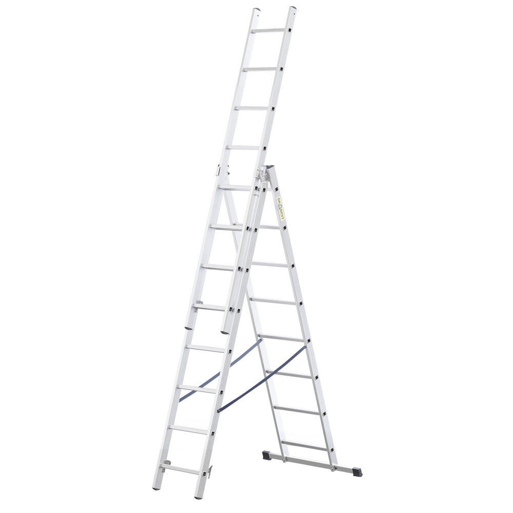 Hliníkový rebrík 3x8 priečok trojdielny DRABEST DW3-8 HOME