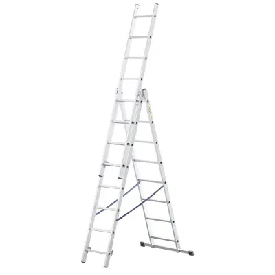 Hliníkový rebrík 3x8 priečok trojdielny DRABEST DW3-8 HOME