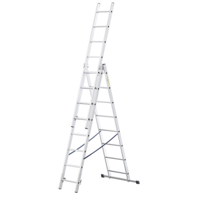 Hliníkový rebrík 3x8 priečok trojdielny DRABEST DW3-8 HOME