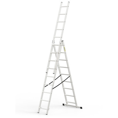 Hliníkový rebrík 3x9 priečok trojdielny DRABEST DW3-9 HOME