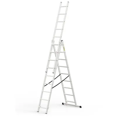 Hliníkový rebrík 3x9 priečok trojdielny DRABEST DW3-9 HOME