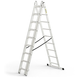 Hliníkový rebrík 3x9 priečok trojdielny DRABEST DW3-9 HOME