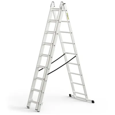 Hliníkový rebrík 3x9 priečok trojdielny DRABEST DW3-9 HOME