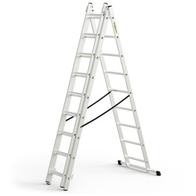 Hliníkový rebrík 3x9 priečok trojdielny DRABEST DW3-9 HOME