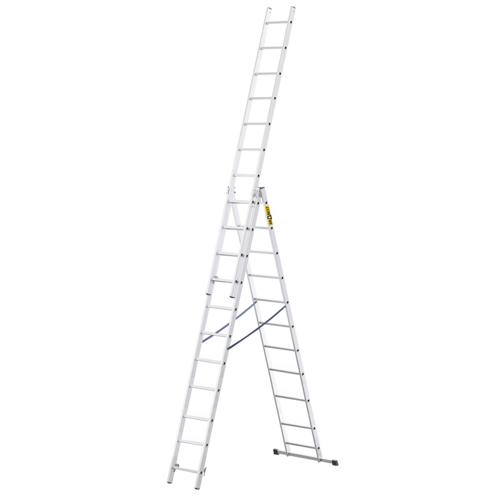 Hliníkový rebrík 3x11 priečok trojdielny DRABEST DW3-11 HOME