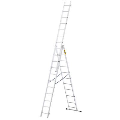 Hliníkový rebrík 3x11 priečok trojdielny DRABEST DW3-11 HOME