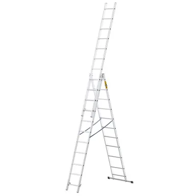 Hliníkový rebrík 3x11 priečok trojdielny DRABEST DW3-11 HOME
