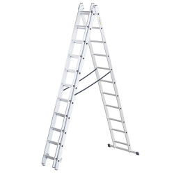 Hliníkový rebrík 3x11 priečok trojdielny DRABEST DW3-11 HOME