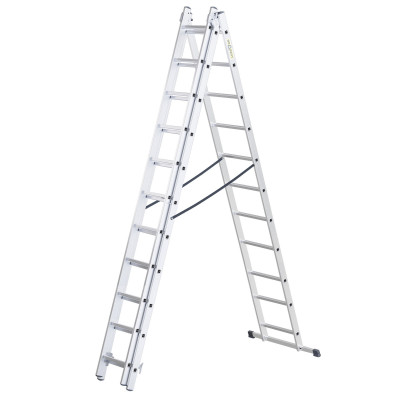 Hliníkový rebrík 3x11 priečok trojdielny DRABEST DW3-11 HOME