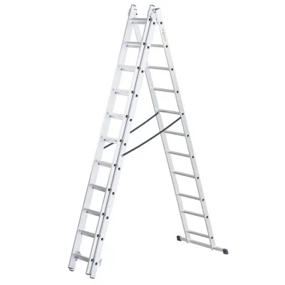 Hliníkový rebrík 3x11 priečok trojdielny DRABEST DW3-11 HOME