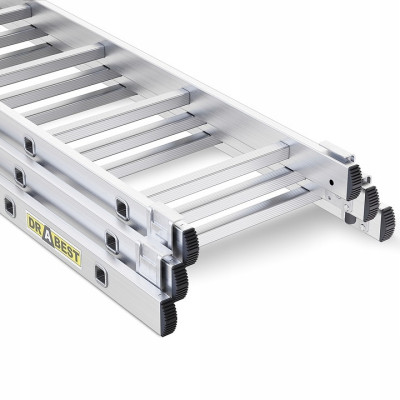 Hliníkový rebrík 3x11 priečok trojdielny DRABEST DW3-11 HOME