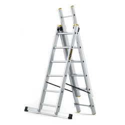 Hliníkový rebrík 3x6 priečok trojdielny DRABEST DW3-6 PRO