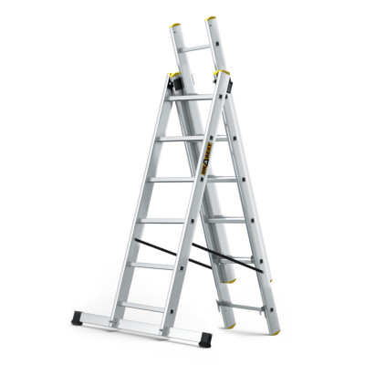 Hliníkový rebrík 3x6 priečok trojdielny DRABEST DW3-6 PRO