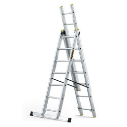 Hliníkový rebrík 3x7 priečok trojdielny DRABEST DW3-7 PRO