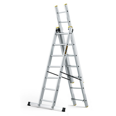 Hliníkový rebrík 3x7 priečok trojdielny DRABEST DW3-7 PRO