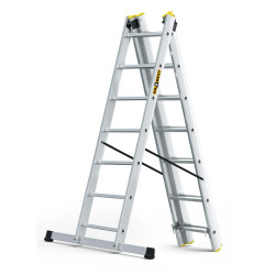 Hliníkový rebrík 3x7 priečok trojdielny DRABEST DW3-7 PRO