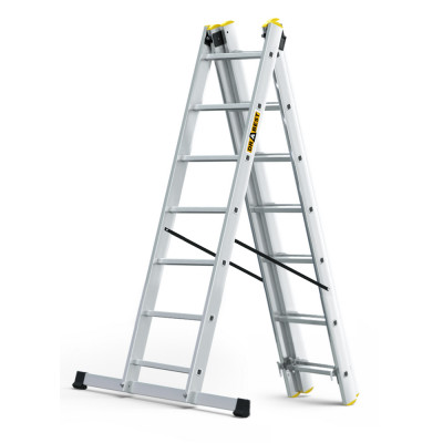 Hliníkový rebrík 3x7 priečok trojdielny DRABEST DW3-7 PRO