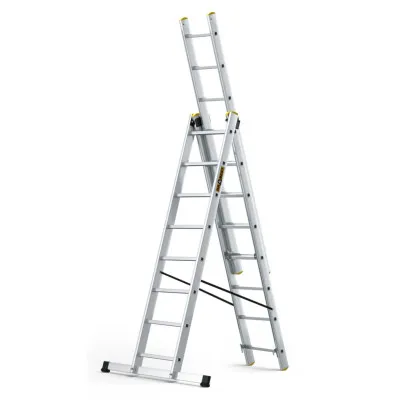 Hliníkový rebrík 3x8 priečok trojdielny DRABEST DW3-8 PRO