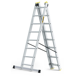 Hliníkový rebrík 3x8 priečok trojdielny DRABEST DW3-8 PRO