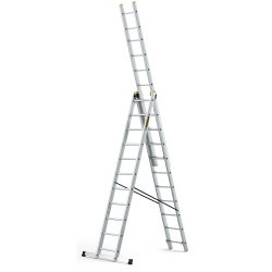 Hliníkový rebrík 3x11 priečok trojdielny DRABEST DW3-11 PRO