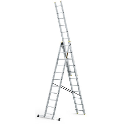 Hliníkový rebrík 3x11 priečok trojdielny DRABEST DW3-11 PRO