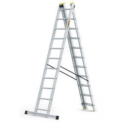 Hliníkový rebrík 3x11 priečok trojdielny DRABEST DW3-11 PRO