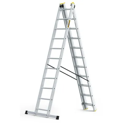 Hliníkový rebrík 3x11 priečok trojdielny DRABEST DW3-11 PRO