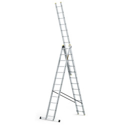 Hliníkový rebrík 3x12 priečok trojdielny DRABEST DW3-12 PRO