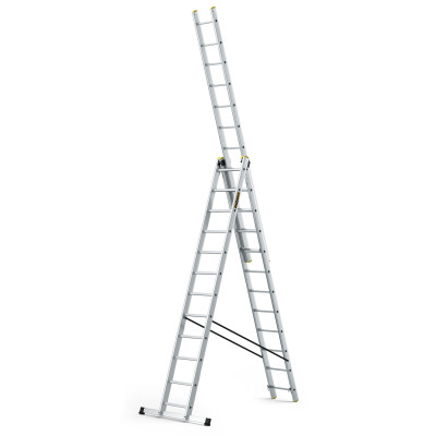 Hliníkový rebrík 3x12 priečok trojdielny DRABEST DW3-12 PRO