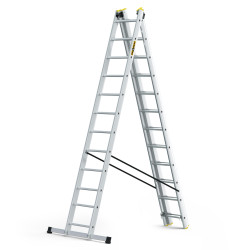 Hliníkový rebrík 3x12 priečok trojdielny DRABEST DW3-12 PRO