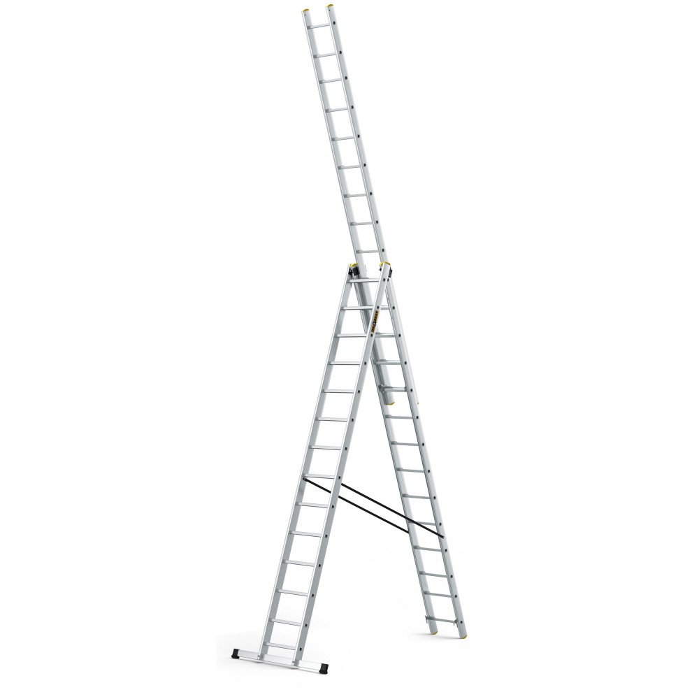 Hliníkový rebrík 3x14 priečok trojdielny DRABEST DW3-14 PRO