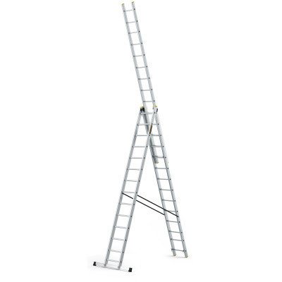 Hliníkový rebrík 3x14 priečok trojdielny DRABEST DW3-14 PRO