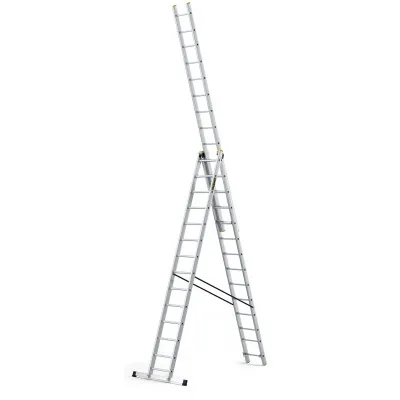 Hliníkový rebrík 3x14 priečok trojdielny DRABEST DW3-14 PRO