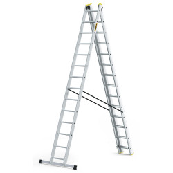 Hliníkový rebrík 3x14 priečok trojdielny DRABEST DW3-14 PRO
