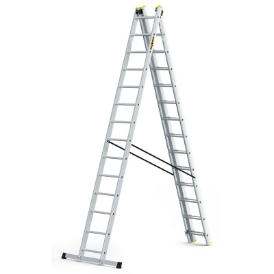 Hliníkový rebrík 3x14 priečok trojdielny DRABEST DW3-14 PRO