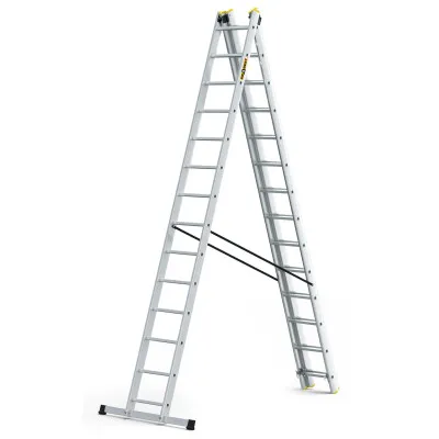 Hliníkový rebrík 3x14 priečok trojdielny DRABEST DW3-14 PRO