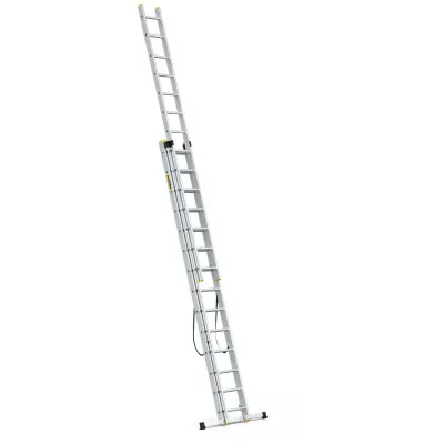 Hliníkový rebrík 3x14 priečok trojdielny DRABEST DW3-14 PRO