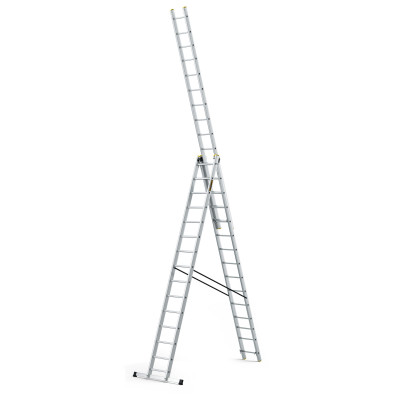 Hliníkový rebrík 3x15 priečok trojdielny DRABEST DW3-15 PRO